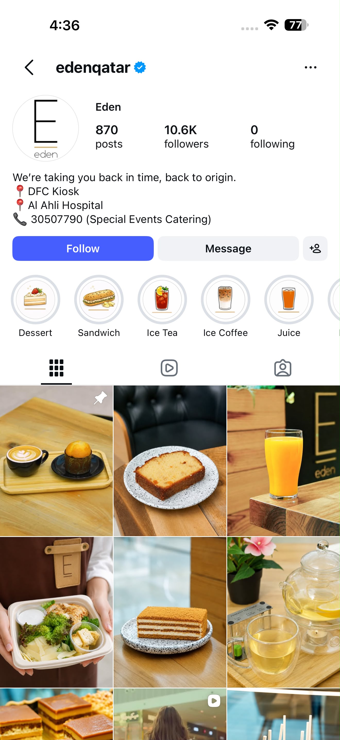Eden Cafe Instagram