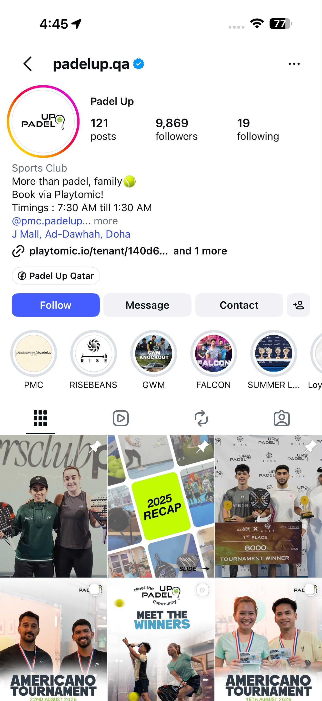 Padel UP Instagram