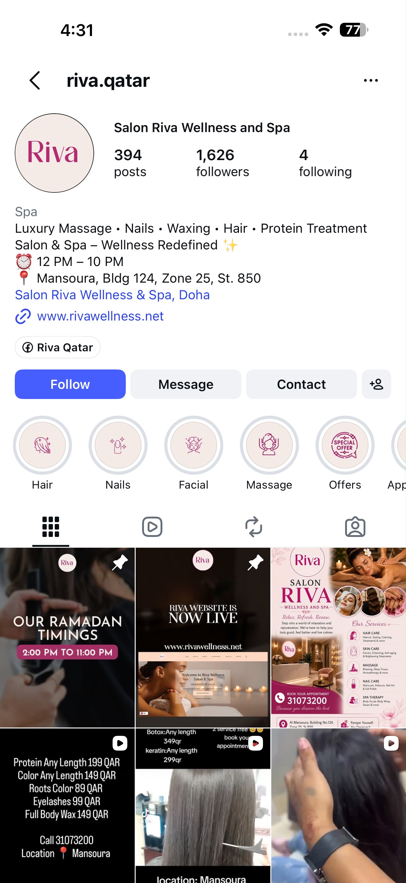Riva Wellness Instagram